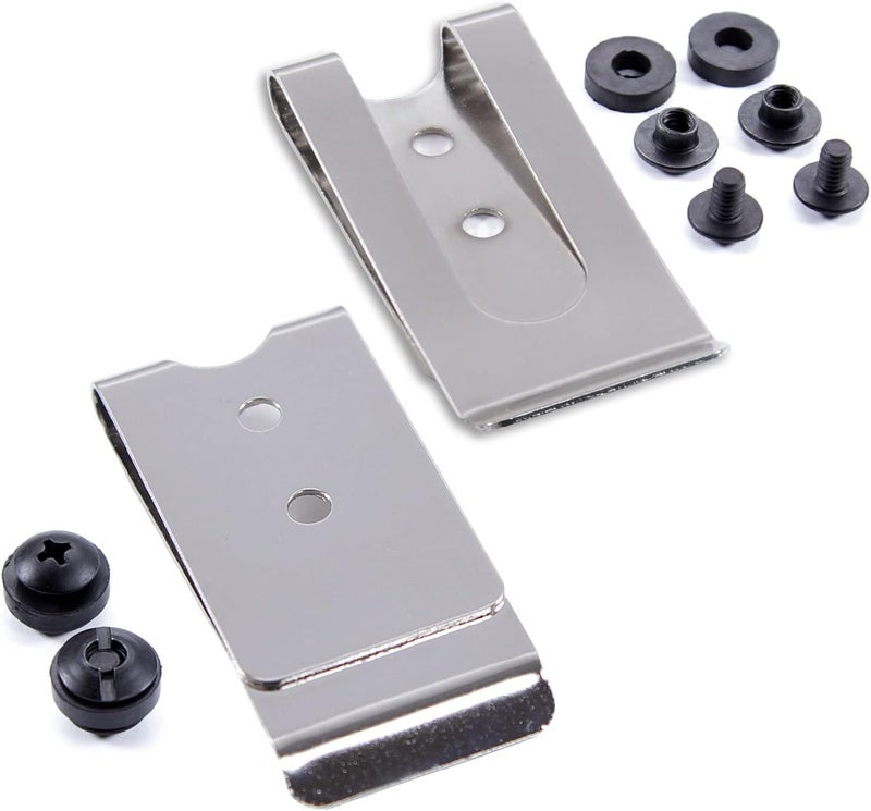 Holstex HolsterSmith Universal Metal Belt Clip - fits up to 2.0 inch Belts - Nickel & Black Finish – with Mounting Hardware - Image 3